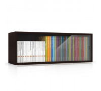 Полка книжная С-МД-КН01, цвет венге, ШхГхВ 83х25х30 см., стеклянные дверцы 