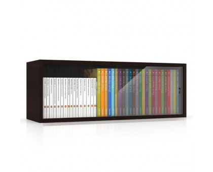 Полка книжная С-МД-КН01, цвет венге, ШхГхВ 83х25х30 см., стеклянные дверцы 