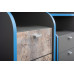 Индиго Стол компьютерный 12.61 + Тумба 10.94, цвет тёмно серый/граффити, ШхГхВ 135,4х70х91,5 см., универсальная сборка