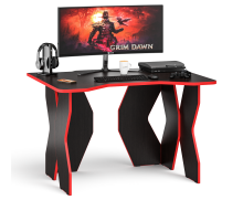 Стол компьютерный С-МД-СК6-1200, цвет венге/кромка красная, ШхГхВ 120х90х75 см. (Стол для геймера Краб-6)