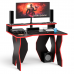 Стол компьютерный с надстройкой С-МД-СК6-1200Н, цвет венге/кромка красная, ШхГхВ 120х90х91(75) см. (Стол для геймера Краб-6 с надстройкой)
