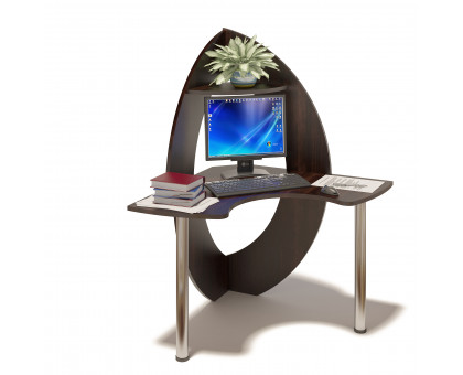 Стол компьютерный Сокол КСТ-101 угловой, цвет дуб венге, ШхГхВ 105х105х156 см., код КСТ101